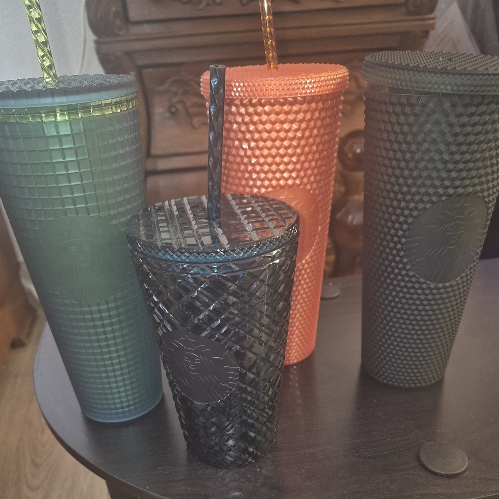 Starbucks Black Textured Tumbler with Straw